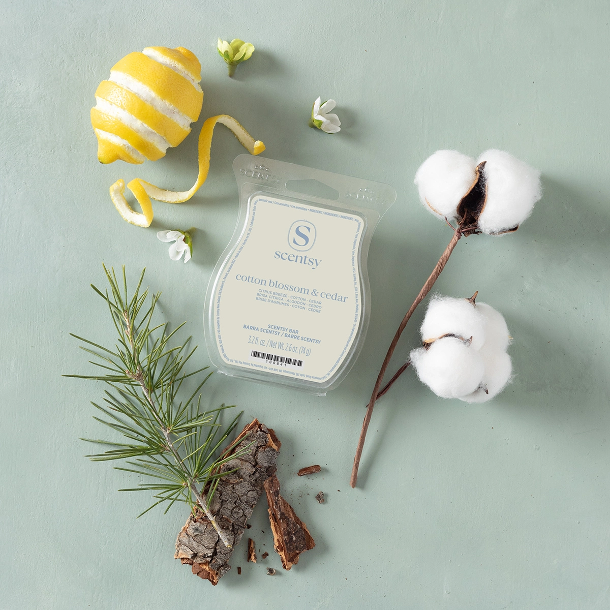 Cotton Blossom & Cedar Scentsy Bar - Image 2